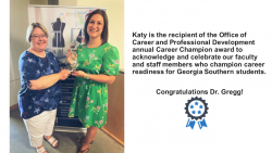 Katy wins Career Champion award form CAPD 2022